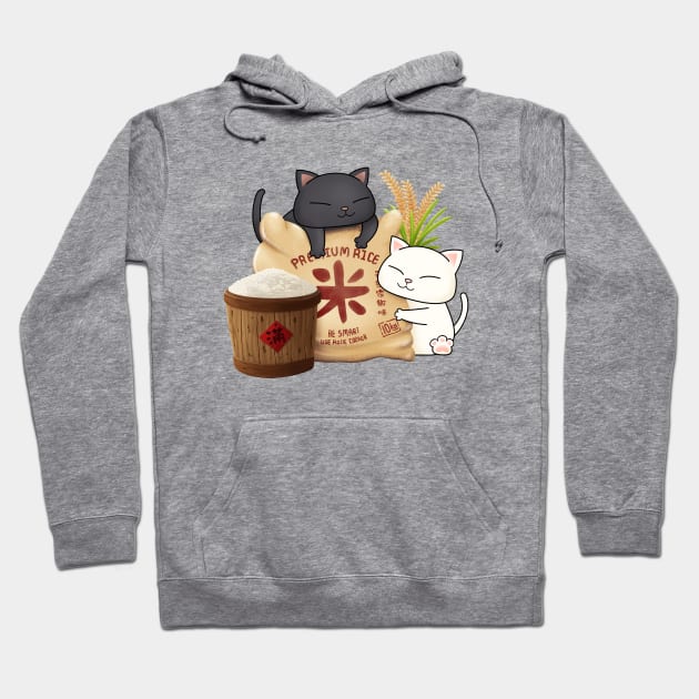 Chubby Cat Rice Lover Hoodie by Takeda_Art